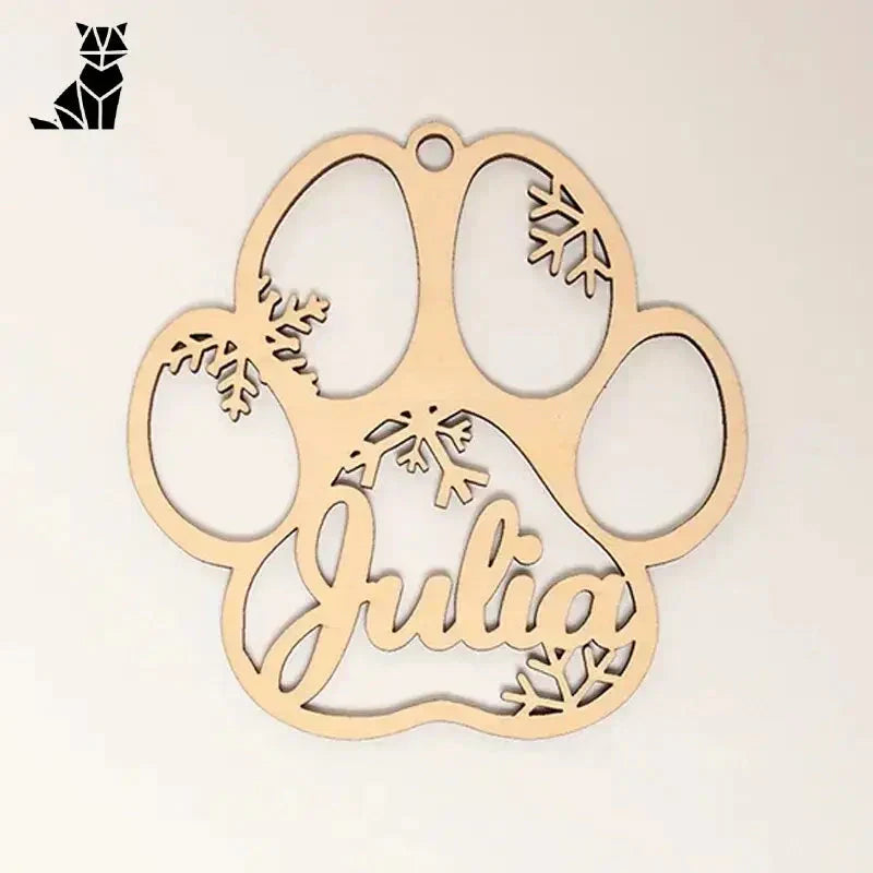 Patte de chien avec texte ’hello’ sur Boule de Noël personnalisée - Décoration unique !