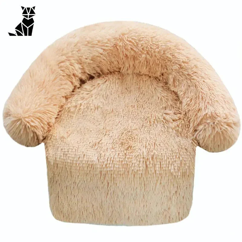 Chapeau beige avec fourrure - Canapé pour chien en tissu feutré pour un repos douillet