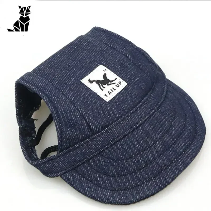 Casquette bleue avec logo blanc pour chiens - Casquette de baseball tendance en couleur unie pour les chiots élégants