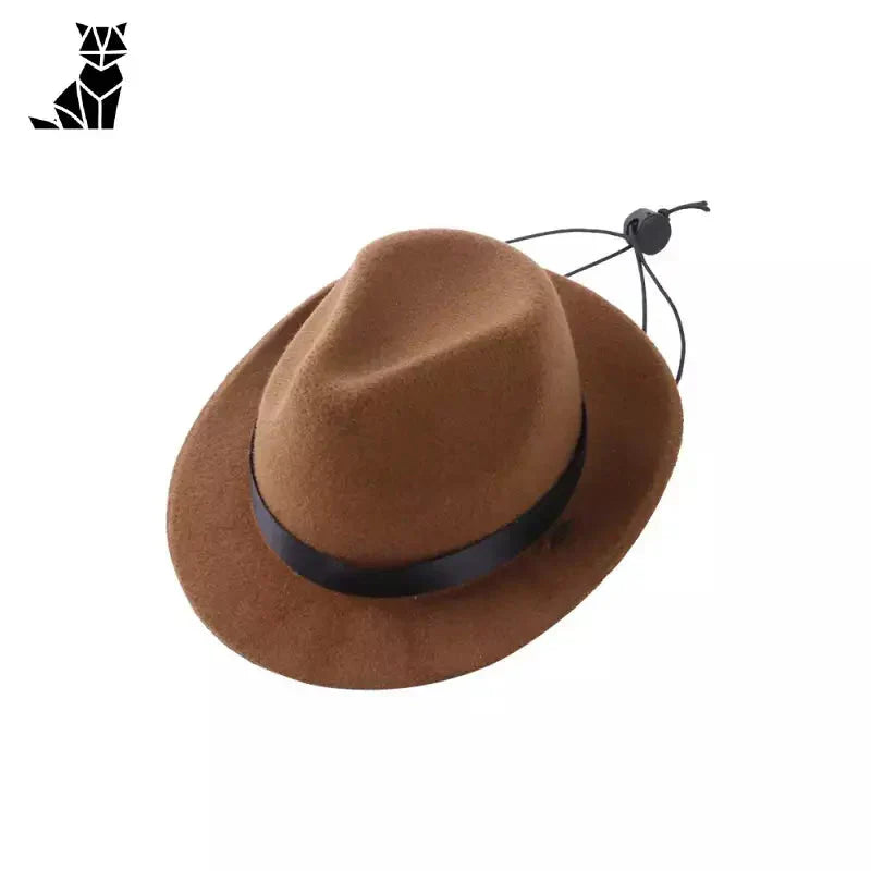 Chapeau de cow-boy amusant : Chapeau élégant marron avec bande noire, parfait pour les costumes d’animaux