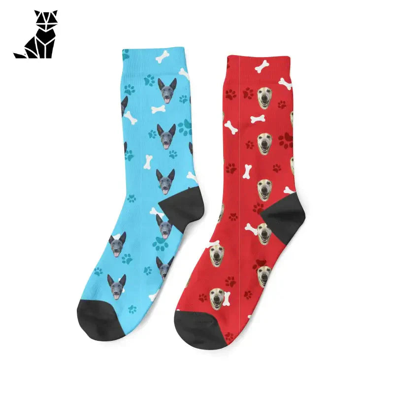 Chaussettes personnalisées avec le visage de votre chien pour un style unique - Chaussettes personnalisées pour chat