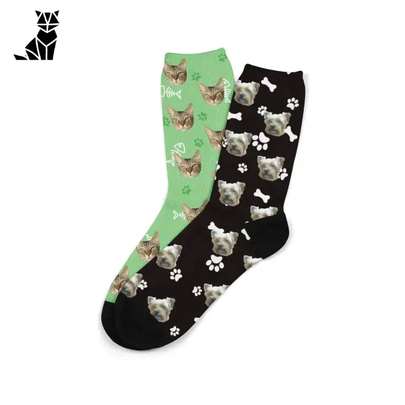 Chaussettes personnalisées pour chat : Chaussettes de style unique pour chien et chat - Paire confortable et élégante