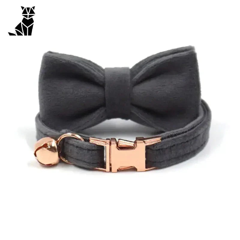 Magnifique collier chat en velours de haute qualité - exemplaire ’The Bow Dog Collar’