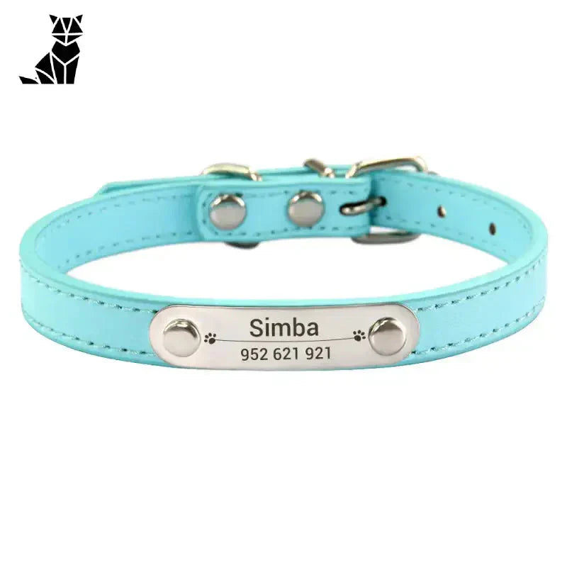 Collier en cuir souple personnalisable avec étiquettes gravées pour petits chiens, doux cuir