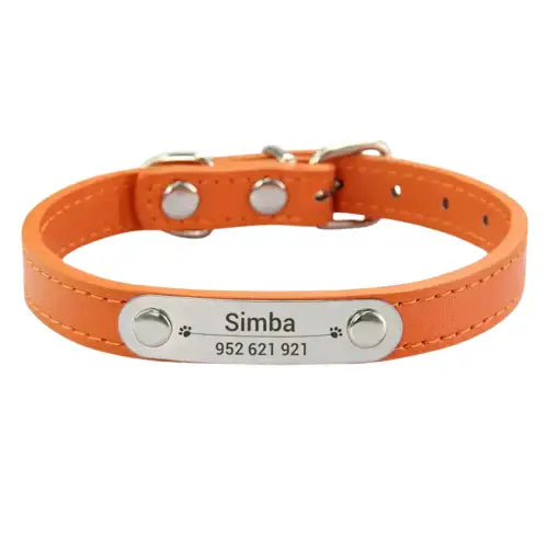 Collier personnalisé pour chien en doux cuir - Collier en cuir souple personnalisable à la texture riche Transparent Background
