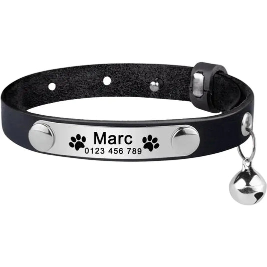 Collier en cuir pour chat gravé Transparent Background