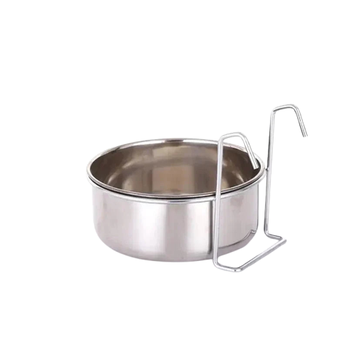 Gamelle pour cage en inox chien et chat Transparent Background