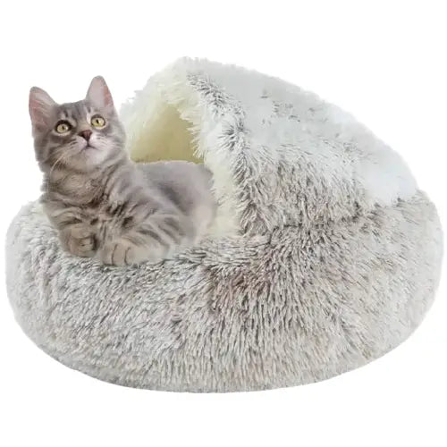 Lit Rond En Peluche Pour Un Sommeil Douillet De Votre Chat Transparent Background