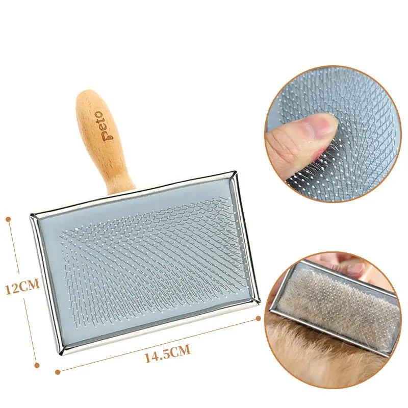 Peigne à chien en acier inoxydable : Brosse à main en acier inoxydable, élimine efficacement les poils