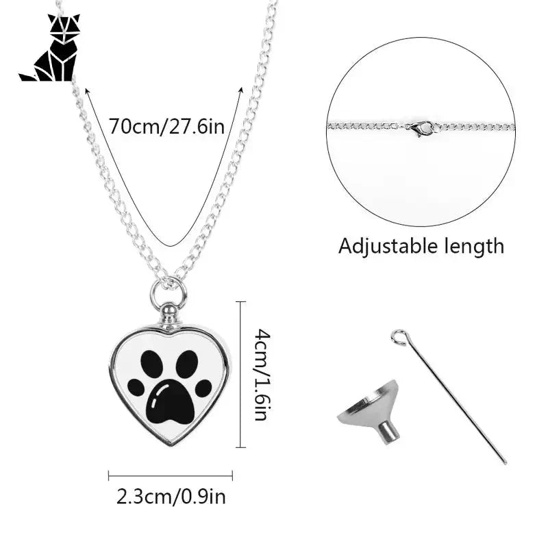 Collier en acier inoxydable avec pendentif en forme de cœur en forme de patte de chien, un souvenir tangible pour les amoureux des animaux de compagnie