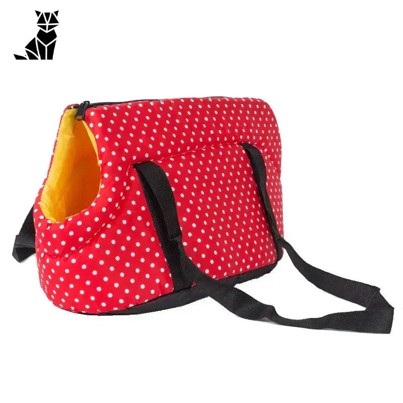 Sac à dos Chic Comfort pour petits chiens - sac de transport pour chien à pois rouges et blancs