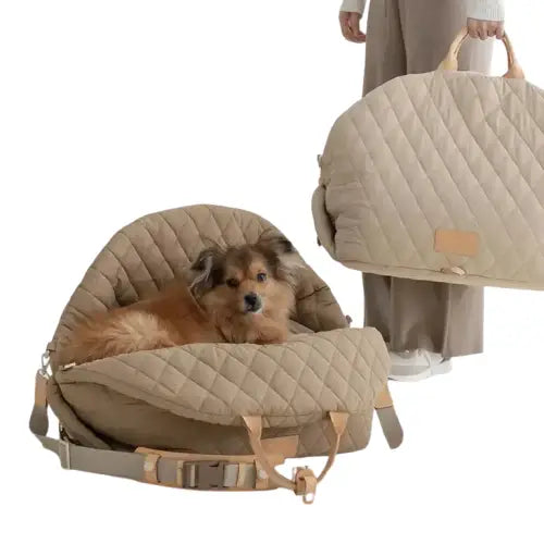 Chien dans un sac de transport pour animaux de la collection ’Sac de transport et lit de voyage pour chiens’ Transparent Background