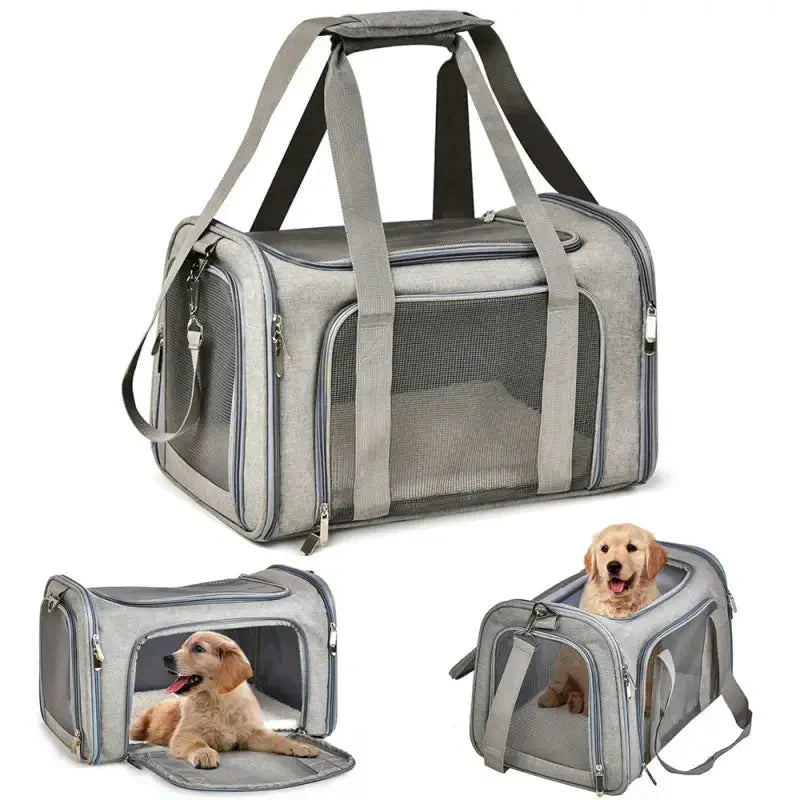 Sac de transport gris pour chien pour un transport facile