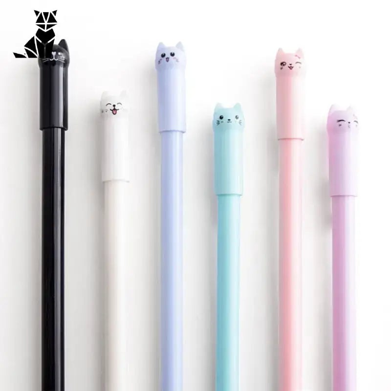 Stylo Petite Tête Chat Mignon Pour égayer Votre Bureau - Noire